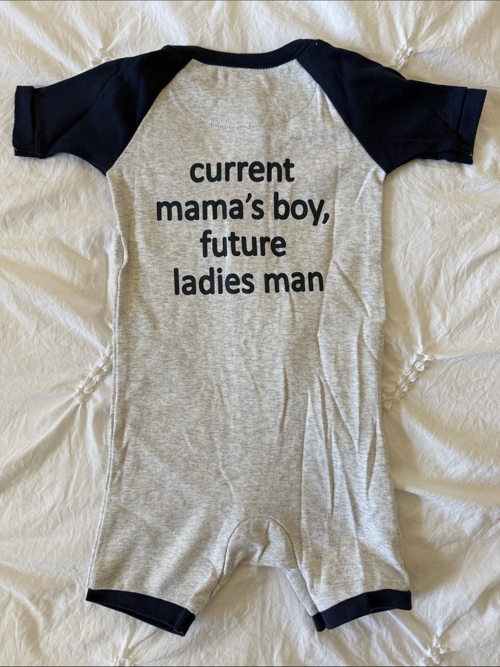 The Children's Place Gray & Navy Smile Face Romper